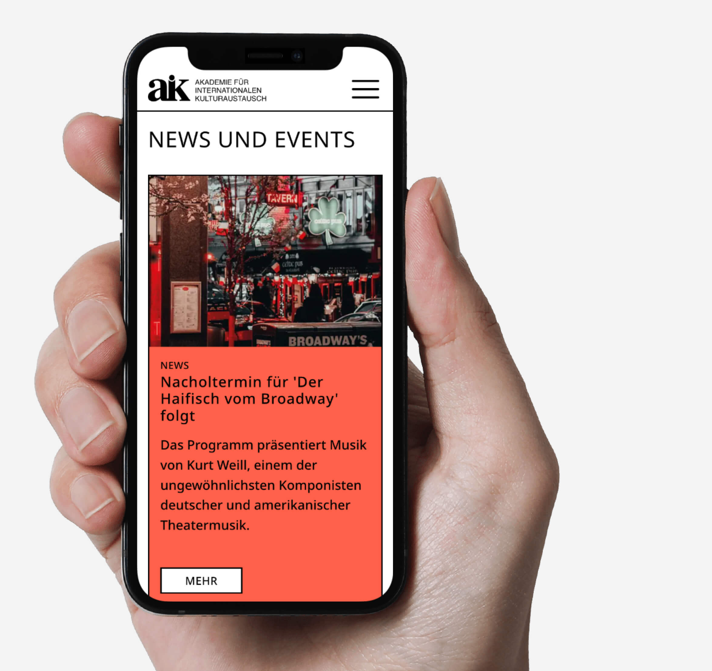 Website auf Mobile Device